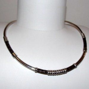 Sterling Silver Mexican Snakeskin Collar Necklace